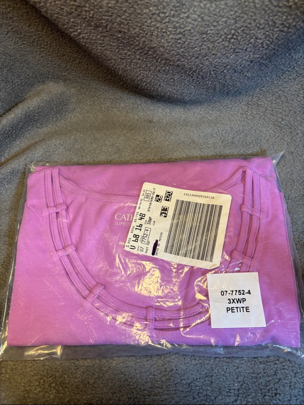 Catherines Lavender-Pink Petite Tunic with Decorative Neck